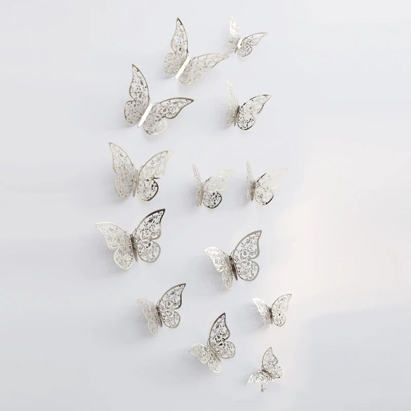 12Pcs 3D Hollow Butterfly Wall Stickers