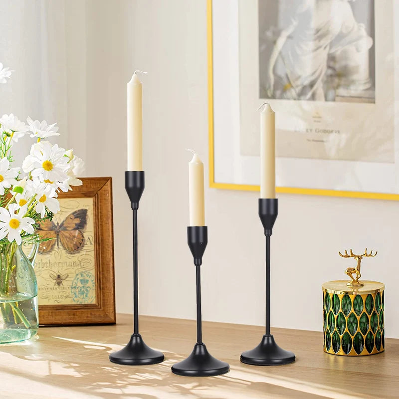 Elegant 3-Piece Metal Candle Holder Set