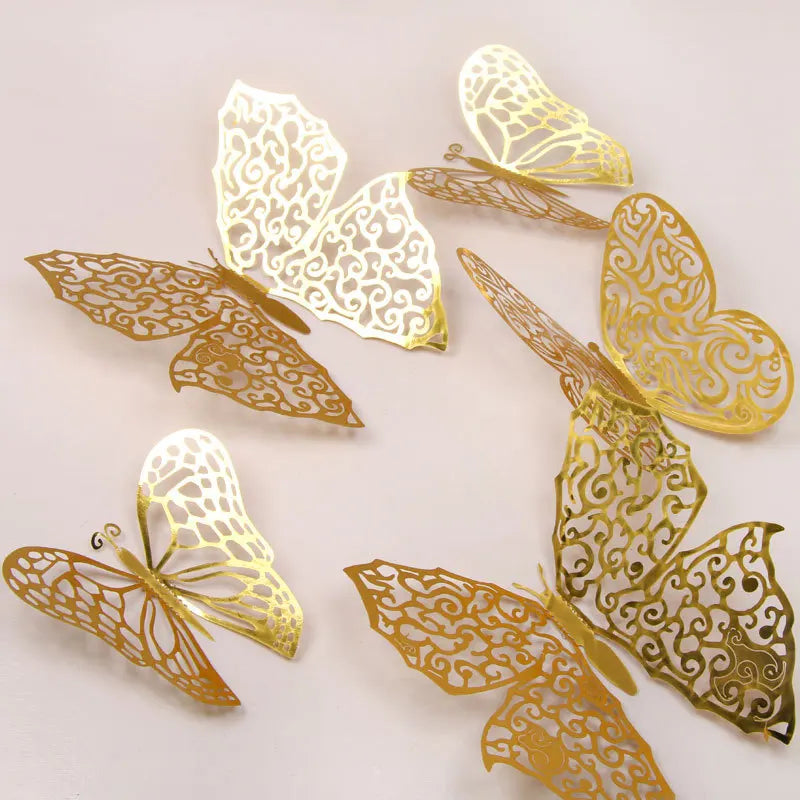 12Pcs 3D Hollow Butterfly Wall Stickers