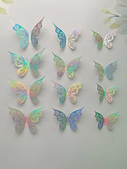 12Pcs 3D Hollow Butterfly Wall Stickers
